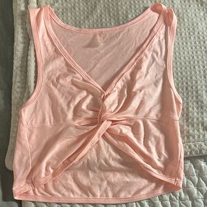 Free People Light Pink Twist Front Crop Top